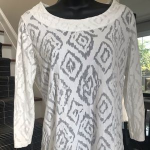 Chico’s white burn out top